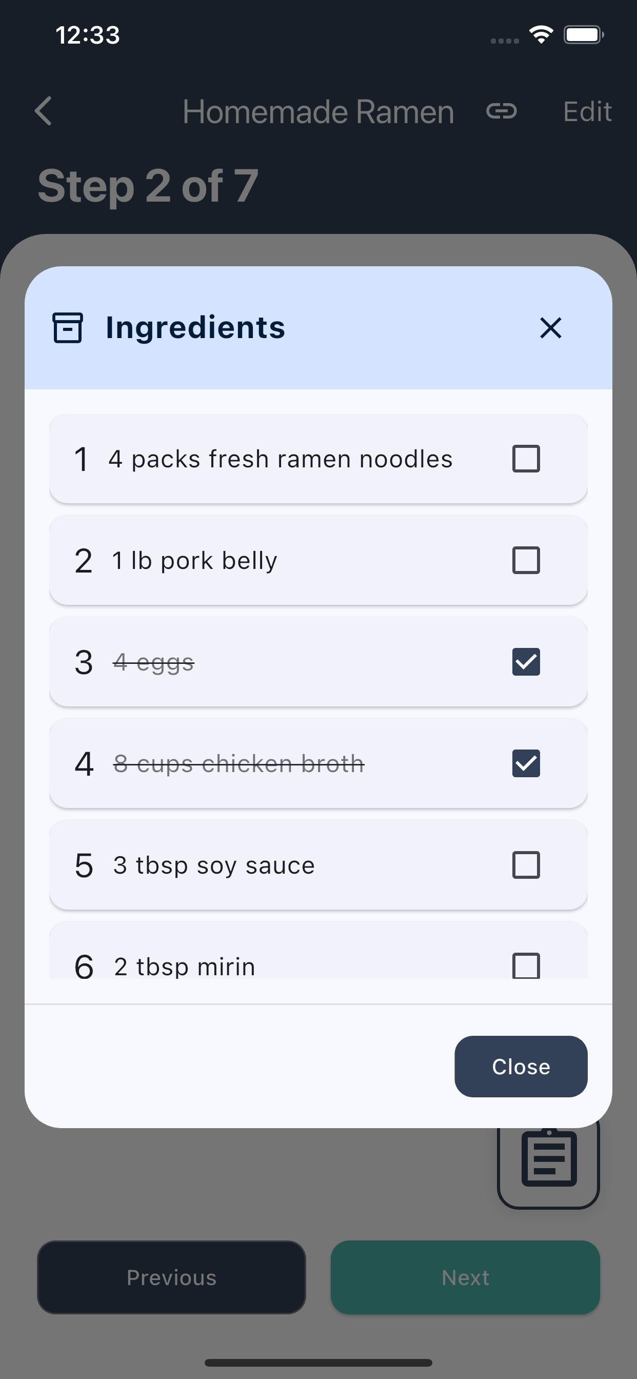 Resources - Resource list with checkboxes